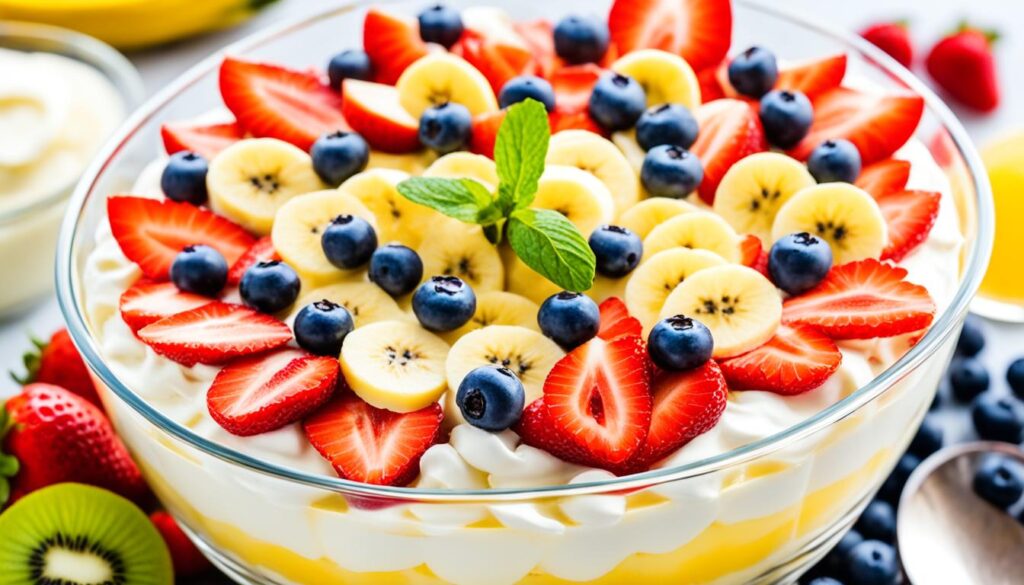 Banana pudding with fruit