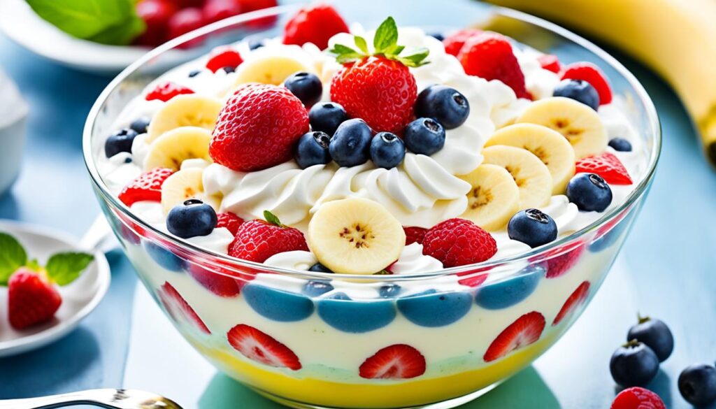 Banana pudding with fruit